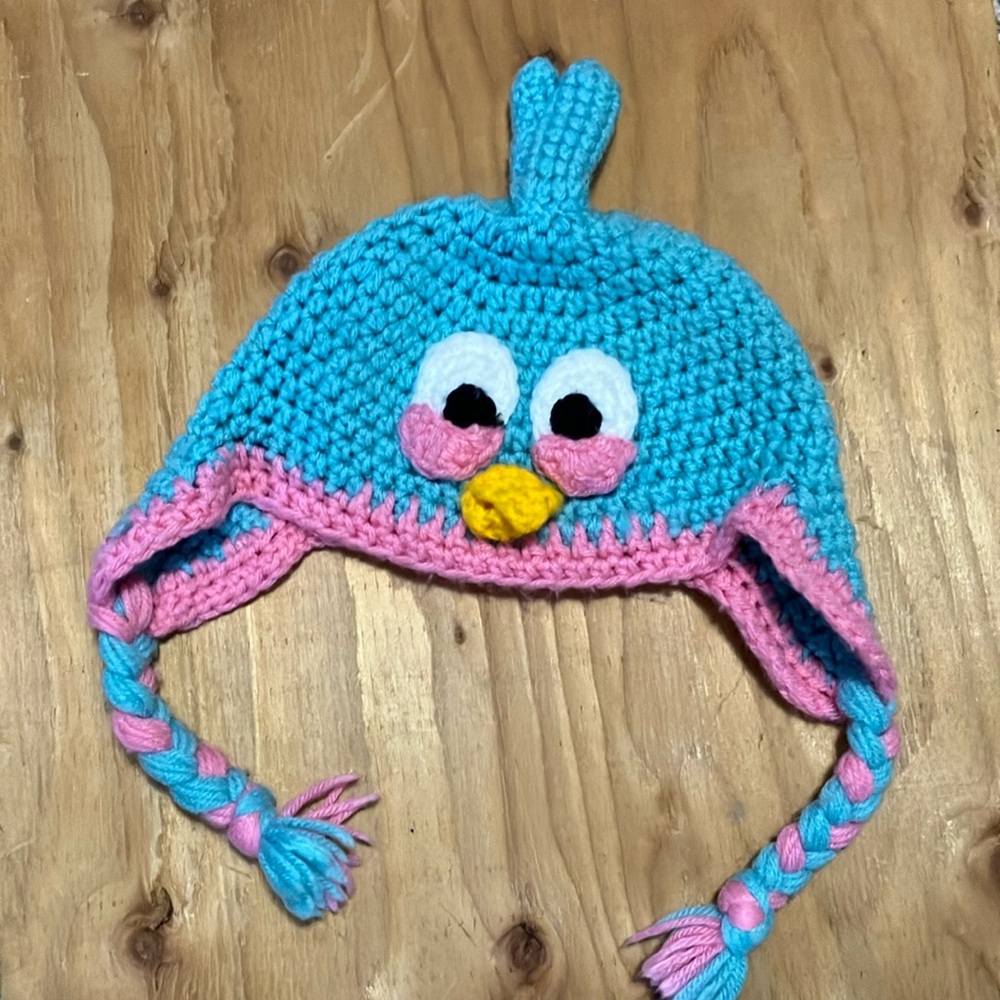 handmade beanie hat Crochet bird Toque baby